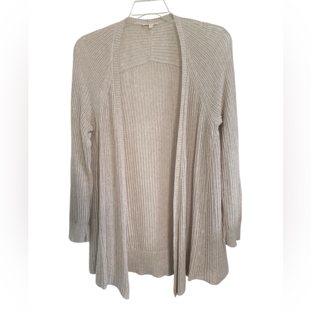 Eileen Fisher Organic Cotton Cardigan Beige Size Medium
